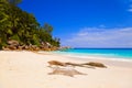 Tropical beach at island Praslin, Seychelles Royalty Free Stock Photo