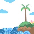 tropical beach island travel nature landscape playful whimsical background for cute children