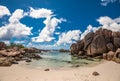 Tropical beach on La Digue island, Seychelles Royalty Free Stock Photo