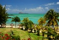 Tropical beach and lagoon. Mauritius Royalty Free Stock Photo