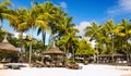 Tropical beach and lagoon, Mauritius Island Royalty Free Stock Photo