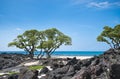 Tropical beach with lava rocks Royalty Free Stock Photo