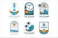 tropical beach logo collection