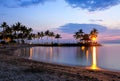 Tropical beach at magic hour.