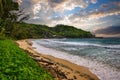 Tropical beach at Mahe Island, Seychelles, during sunset Royalty Free Stock Photo