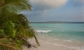 Tropical beach in MaldiveTropical beach in Maldives.Tropical Paradise at Maldives with palms, sand