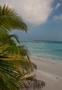 Tropical beach in MaldiveTropical beach in Maldives.Tropical Paradise at Maldives with palms, sand