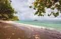 A tropical beach in Martinique Island, French West Indies - Wild Caribbean beach Royalty Free Stock Photo