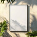 Tropical Beach Mockup Blank Frame on Sandy Surface Royalty Free Stock Photo
