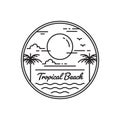 tropical beach monoline logo