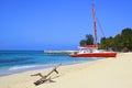 Tropical beach in Montego Bay, Jamaica Royalty Free Stock Photo