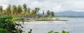 Tropical Beach and Ocean island setting in Samana, Dominican Republic. Royalty Free Stock Photo