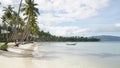 Tropical Beach and Ocean island setting in Samana, Dominican Republic. Royalty Free Stock Photo