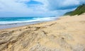 Tropical beach and ocean view in Mozambique coastline