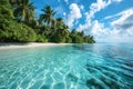 Tropical Beach Palm Trees in Maldives - AI Generated Royalty Free Stock Photo