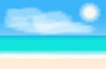 Tropical beach panorama. Vector background illustration. Royalty Free Stock Photo