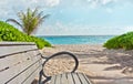 Tropical beach paradise in Miami beach Florida Royalty Free Stock Photo