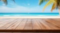 Tropical Beach Paradise on White Wooden Table , Summer Background Royalty Free Stock Photo