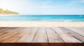 Tropical Beach Paradise on White Wooden Table , Summer Background Royalty Free Stock Photo