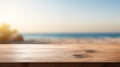 Tropical Beach Paradise on White Wooden Table , Summer Background Royalty Free Stock Photo