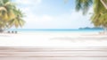 Tropical Beach Paradise on White Wooden Table , Summer Background Royalty Free Stock Photo