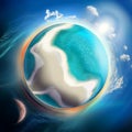 Tropical beach planet with turquoise water Royalty Free Stock Photo