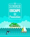 Tropical beach poster, Summer Escape