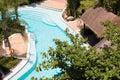 Tropical beach resort hotel swimming pool Royalty Free Stock Photo