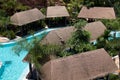 Tropical beach resort hotel swimming pool Royalty Free Stock Photo