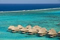 Tropical beach resort on moorea in south seas