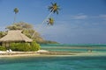 Tropical beach resort on moorea in south seas