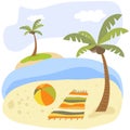 Tropical beach scene. Summer holiday poster Royalty Free Stock Photo