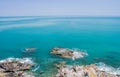 Tropical beach with sea blue sky, Andaman Sea, koh lanta, krabi, thailand Royalty Free Stock Photo