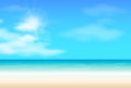 Tropical beach sea, ocean summer warm background vector