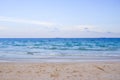 Tropical beach seaside and blue sky at Thung Wua Laen Beach in Chomphon Thailand Royalty Free Stock Photo