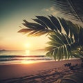 Tropical beach in South Africa with exotic nature.Tourism concept.High quality AI Generated image Royalty Free Stock Photo