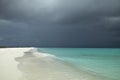 Tropical beach and strom clouds on Little CuraÃÂ§ao