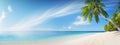 Tropical beach summer holiday background. Generative AI Royalty Free Stock Photo
