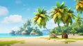 Tropical beach summer holiday background. Generative AI Royalty Free Stock Photo