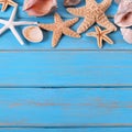 Tropical beach summer starfish background seashore border Royalty Free Stock Photo