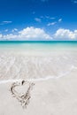 Tropical beach at summer sunny day. Royalty Free Stock Photo