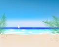 Tropical beach. Summer sunny day. Royalty Free Stock Photo