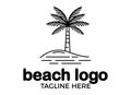 Tropical Beach, Sunrise and Sunset Logo Designs Inspiration.