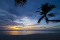 Tropical beach sunset Royalty Free Stock Photo