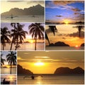 Tropical beach sunset Royalty Free Stock Photo