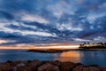 Tropical beach sunset in Oahu, Hawaii Royalty Free Stock Photo