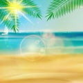 Tropical beach template. Royalty Free Stock Photo