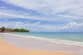 Tropical beach under gloomy sky