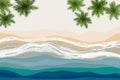 Tropical beach vector illustration. Sand and soft waves