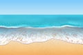 Tropical beach vector illustration. Sand and soft waves Royalty Free Stock Photo
